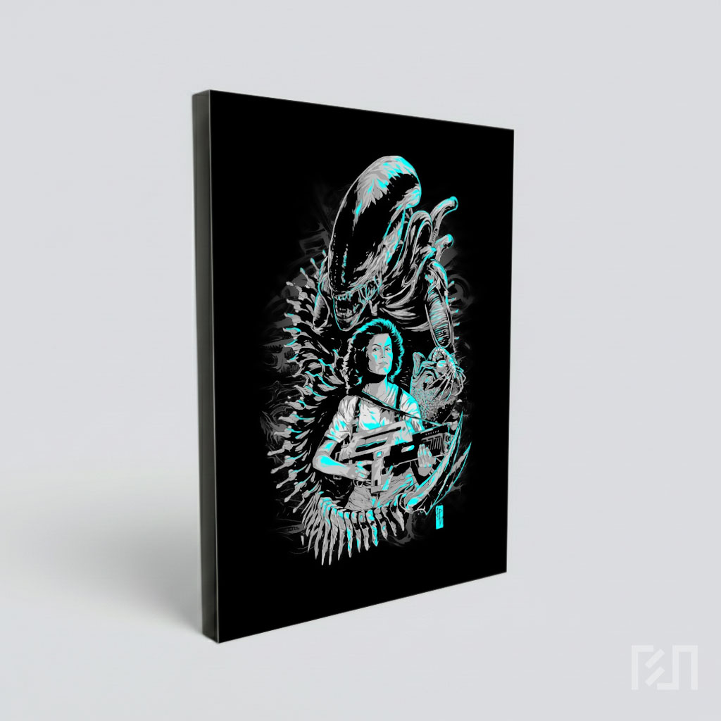 Poster Seni Film Alien dengan Ellen Ripley