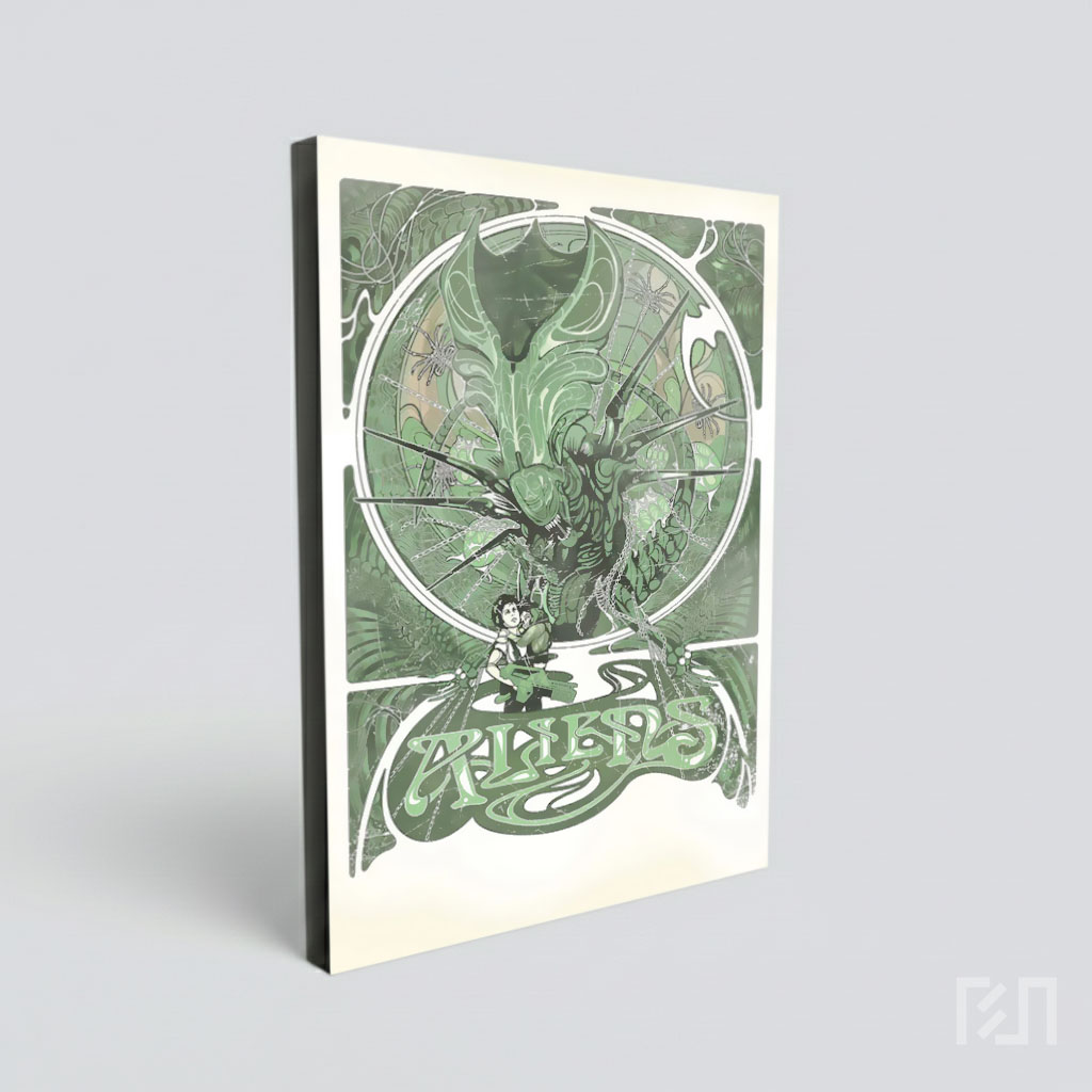 Poster Seni Film Aliens Art Nouveau