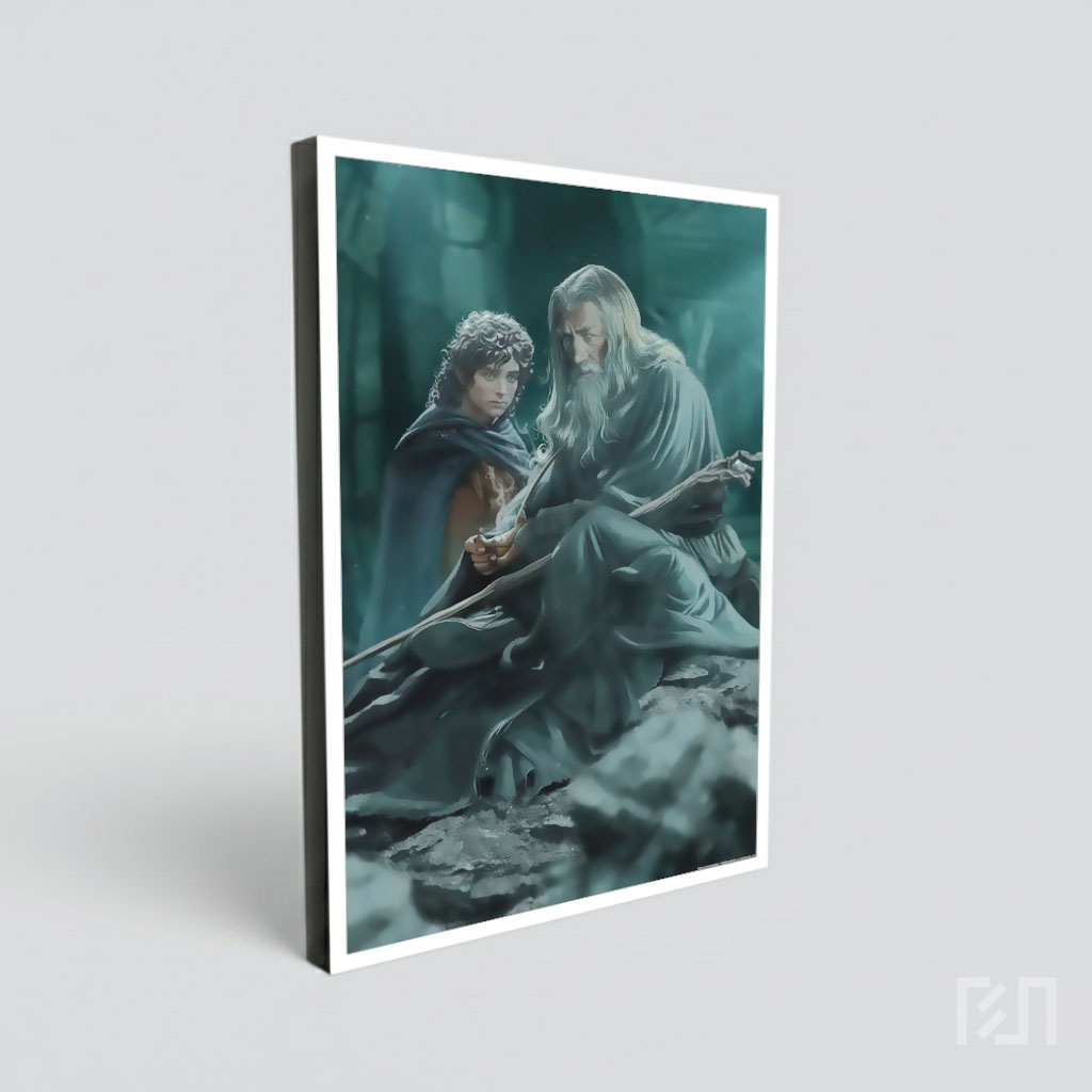 Poster Seni Frodo Baggins dan Gandalf The Lord of the Rings