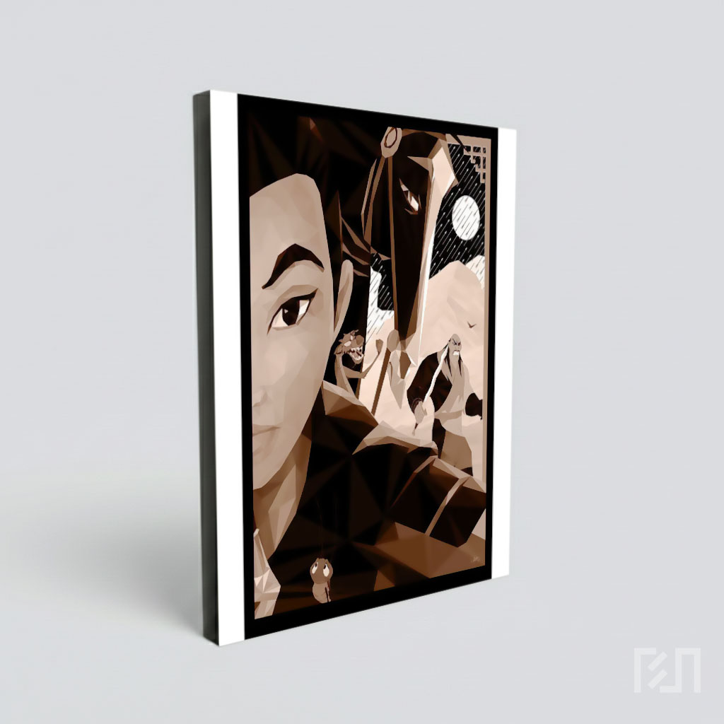 Poster Seni Geometris Film Mulan Disney