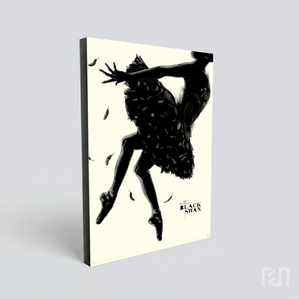 Poster Seni Hitam Putih Film Black Swan
