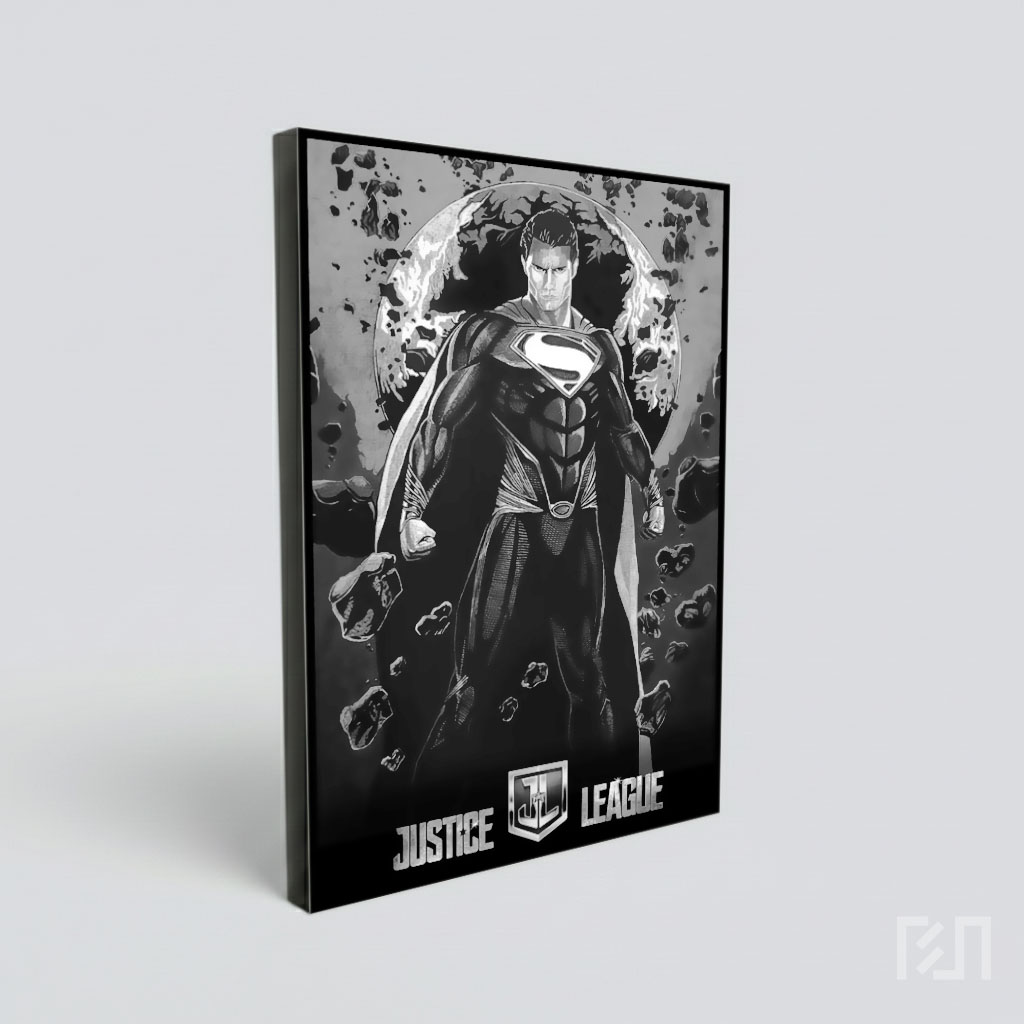 Poster Seni Hitam Putih Superman