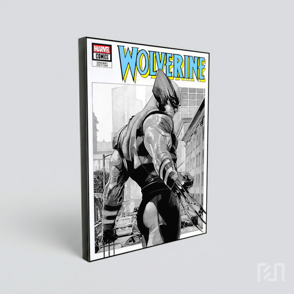 Poster Seni Hitam Putih Wolverine Marvel