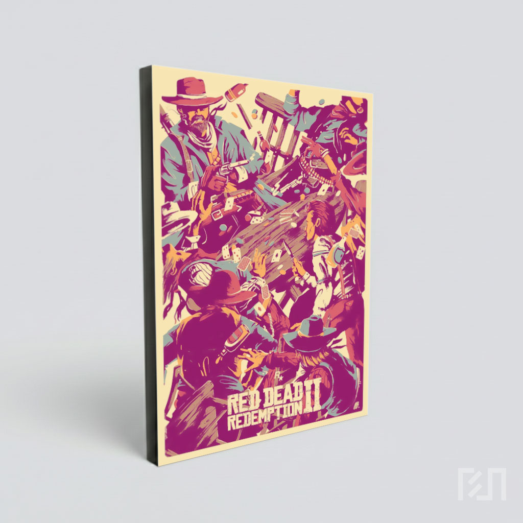 Poster Seni Ilustrasi Bergaya Wild West