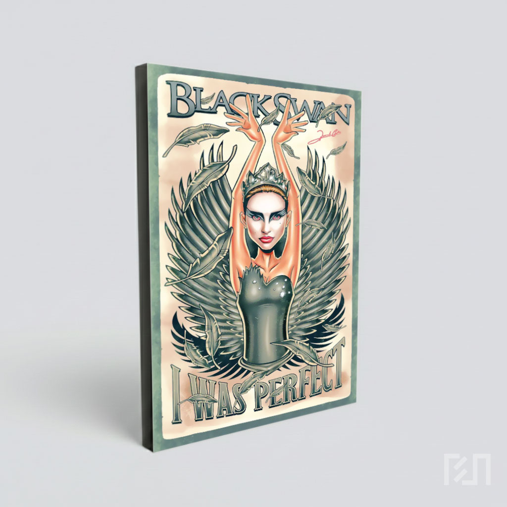 Poster Seni Ilustrasi Black Swan