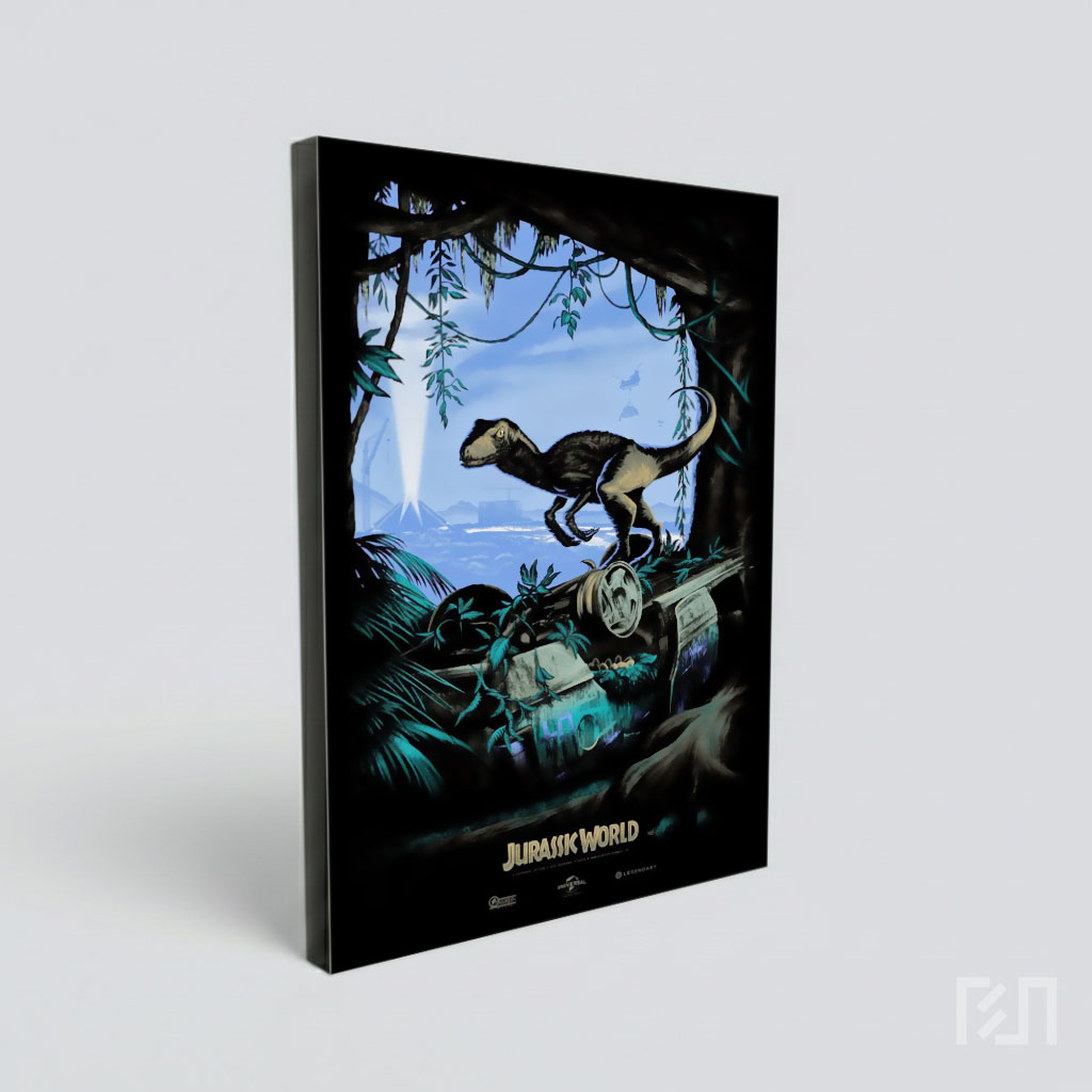 Poster Seni Ilustrasi Dinosaurus Jurassic Park