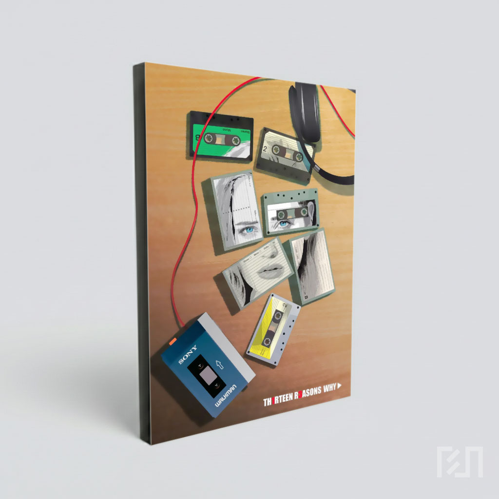 Poster Seni Ilustrasi Kaset Vintage dan Walkman