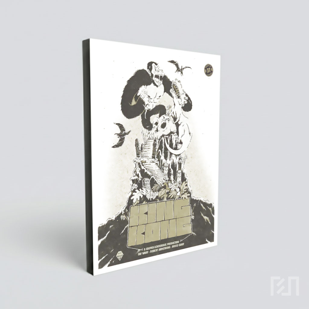 Poster Seni Ilustrasi King Kong Klasik