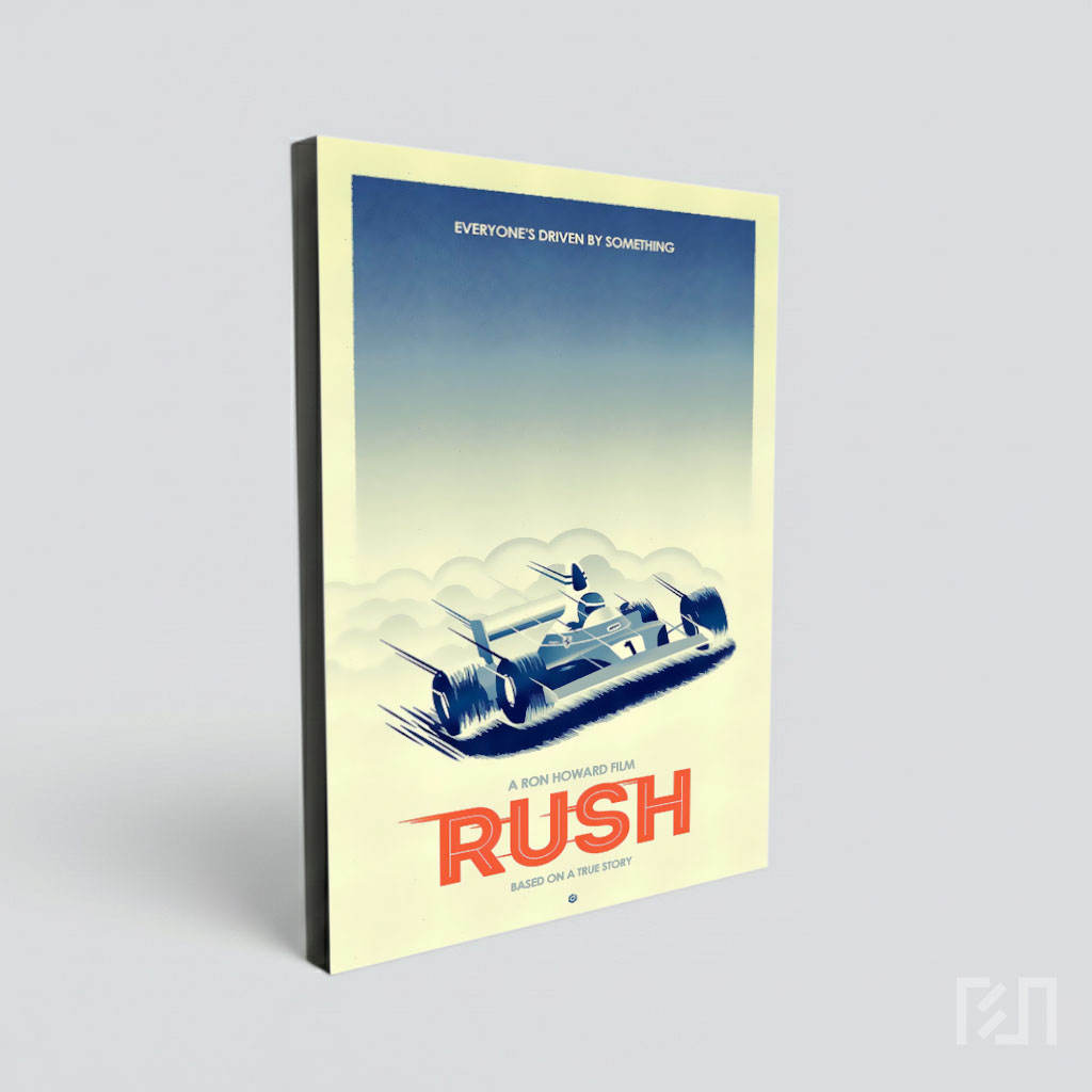 Poster Seni Ilustrasi Mobil Balap Formula 1 Klasik