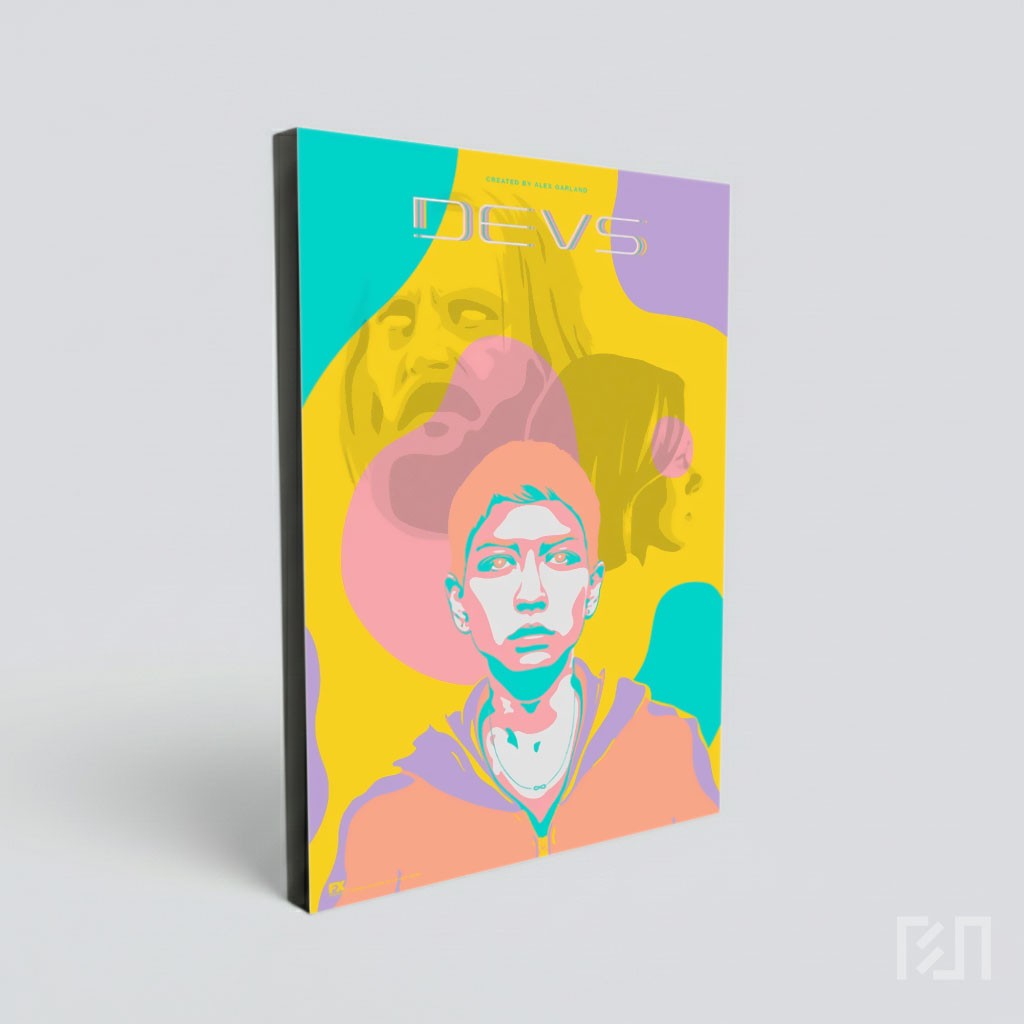 Poster Seni Ilustrasi Wajah Manusia Penuh Warna