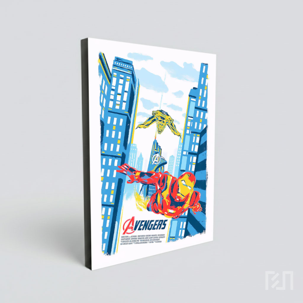 Poster Seni Iron Man dan Avengers Tower
