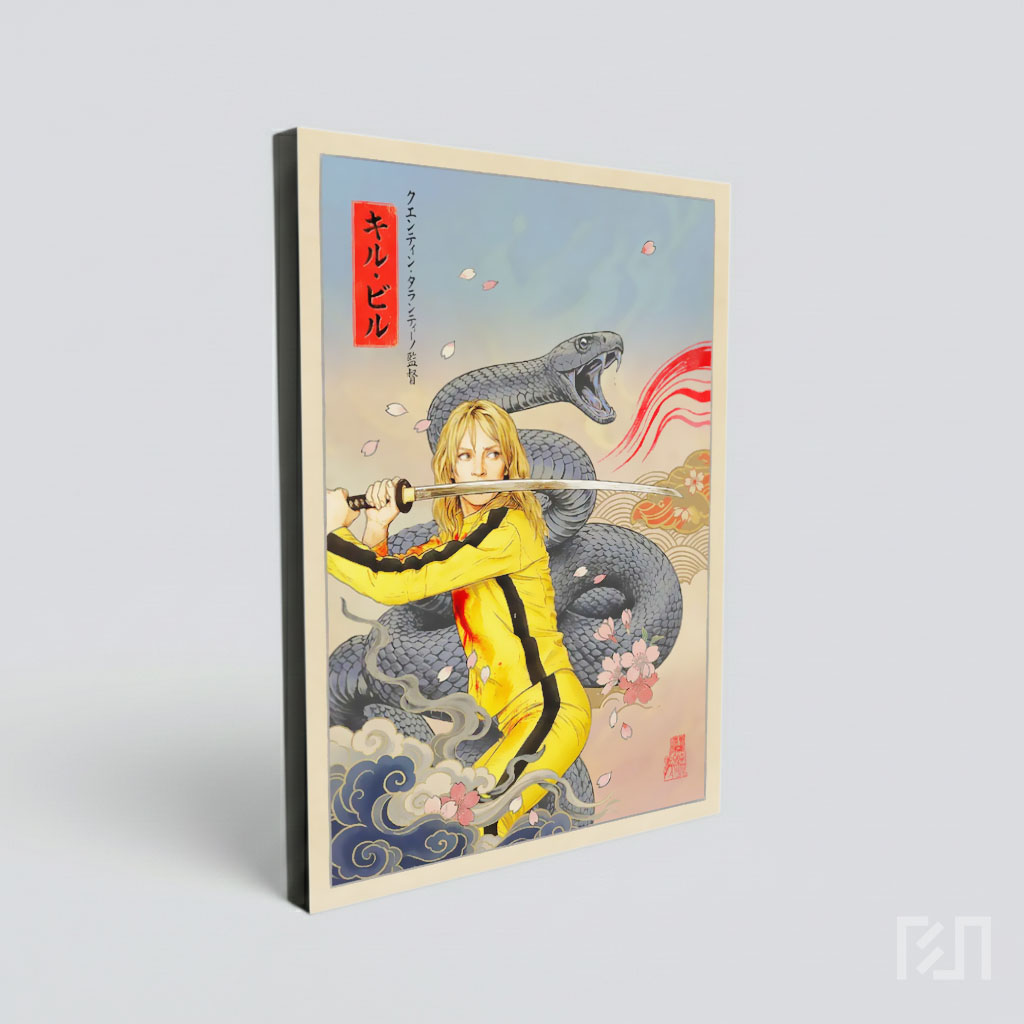 Poster Seni Kill Bill - The Bride dan Ular Hitam