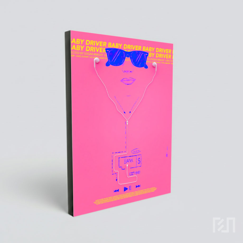 Poster Seni Kreatif dengan Kabel Earphone