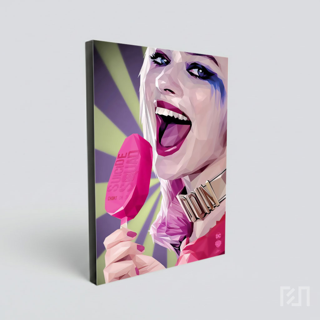 Poster Seni Low Poly Harley Quinn Suicide Squad