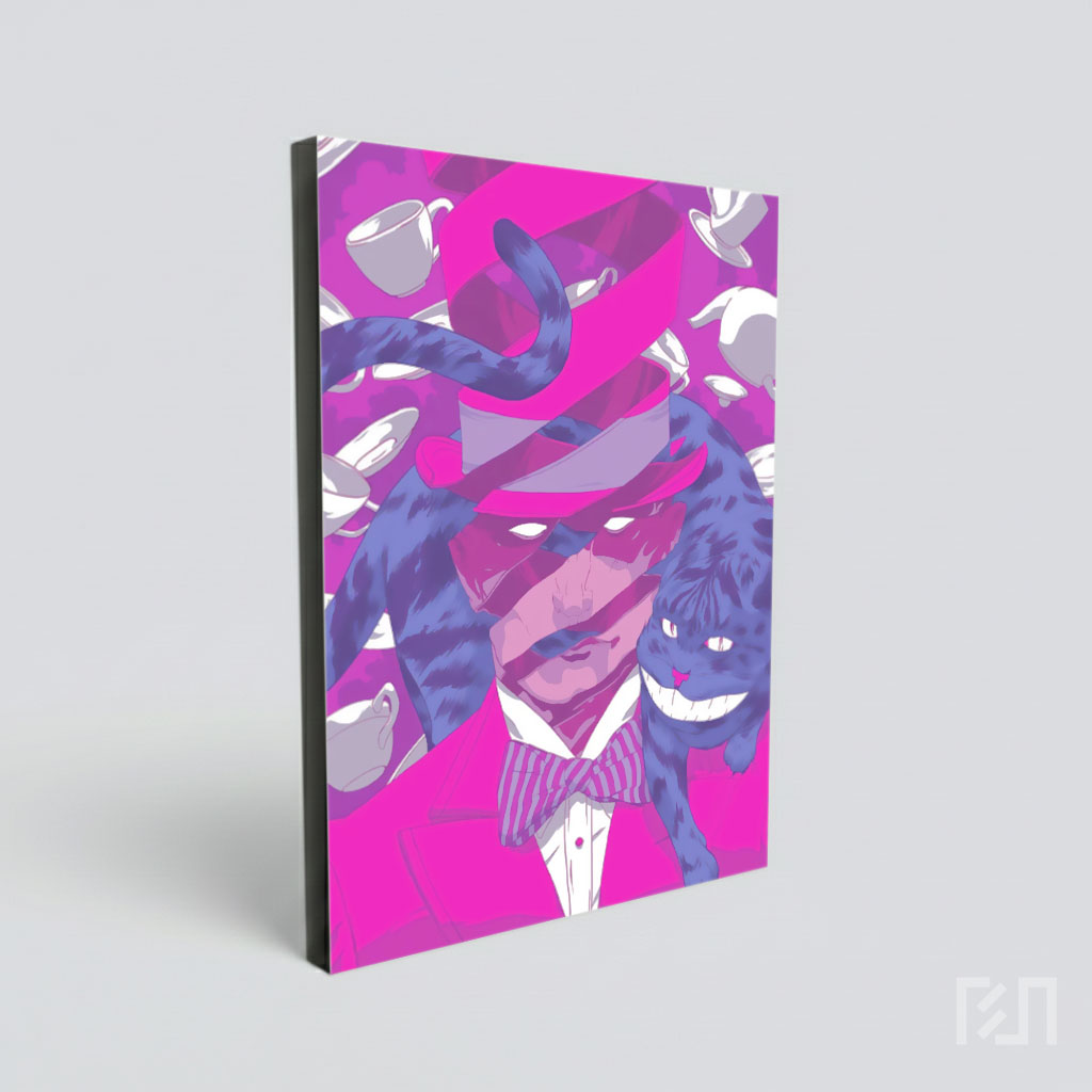 Poster Seni Mad Hatter dan Cheshire Cat