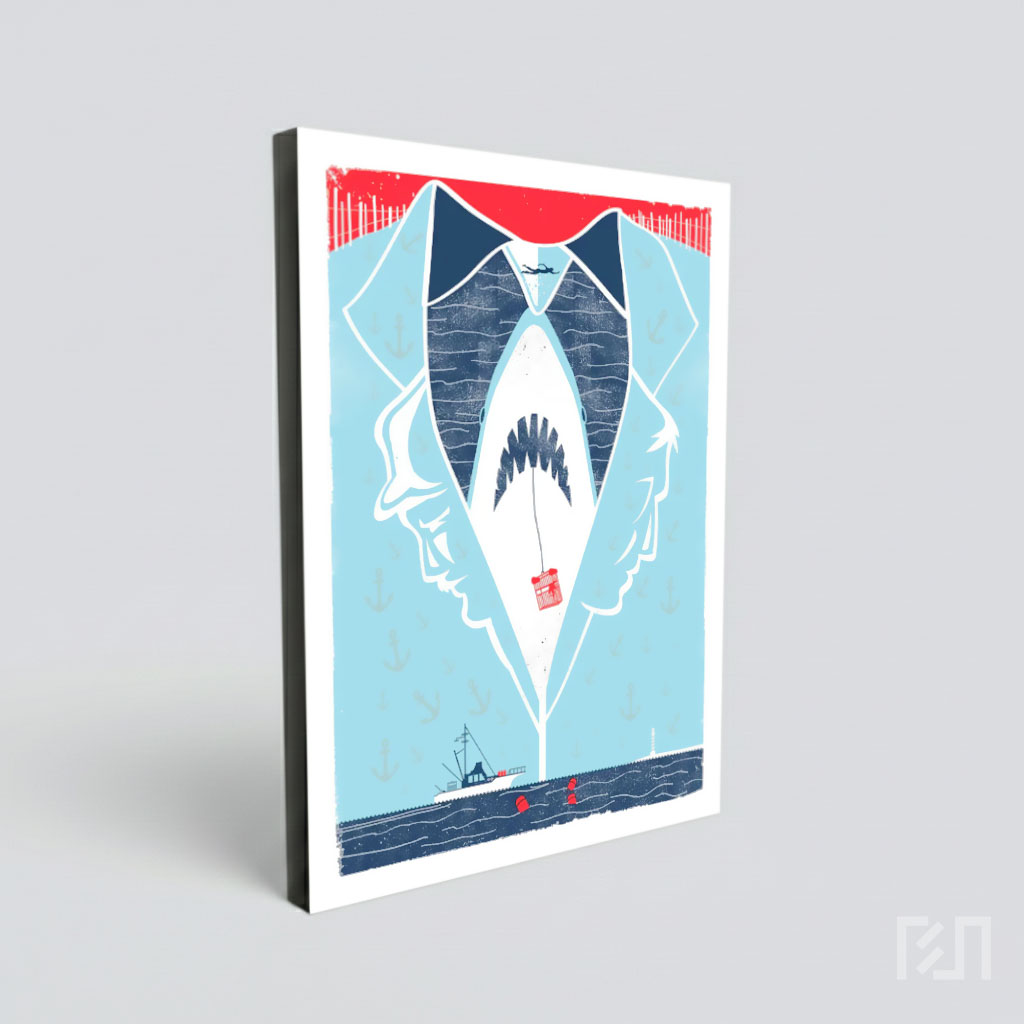 Poster Seni Minimalis Film Jaws