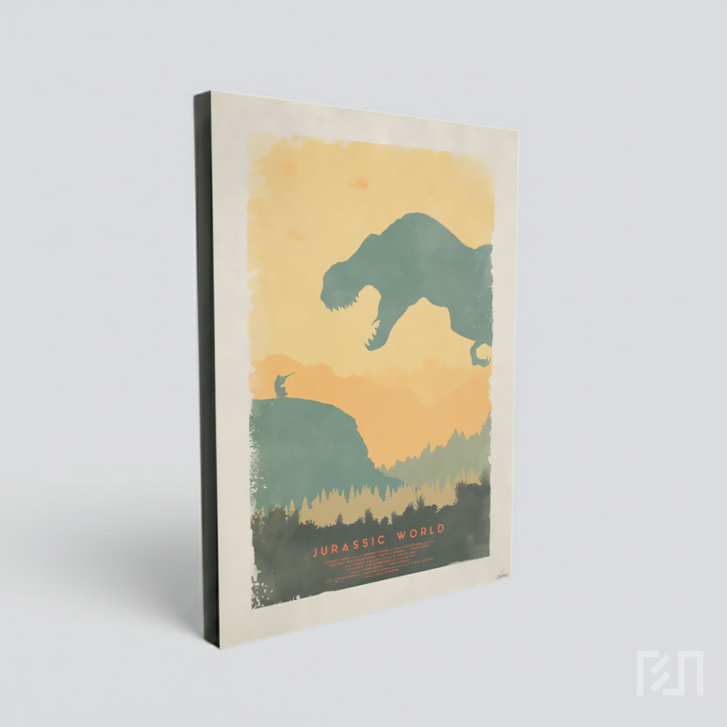 Poster Seni Minimalis Jurassic Park