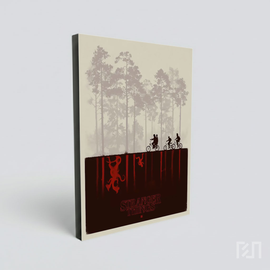Poster Seni Minimalis Serial TV Stranger Things