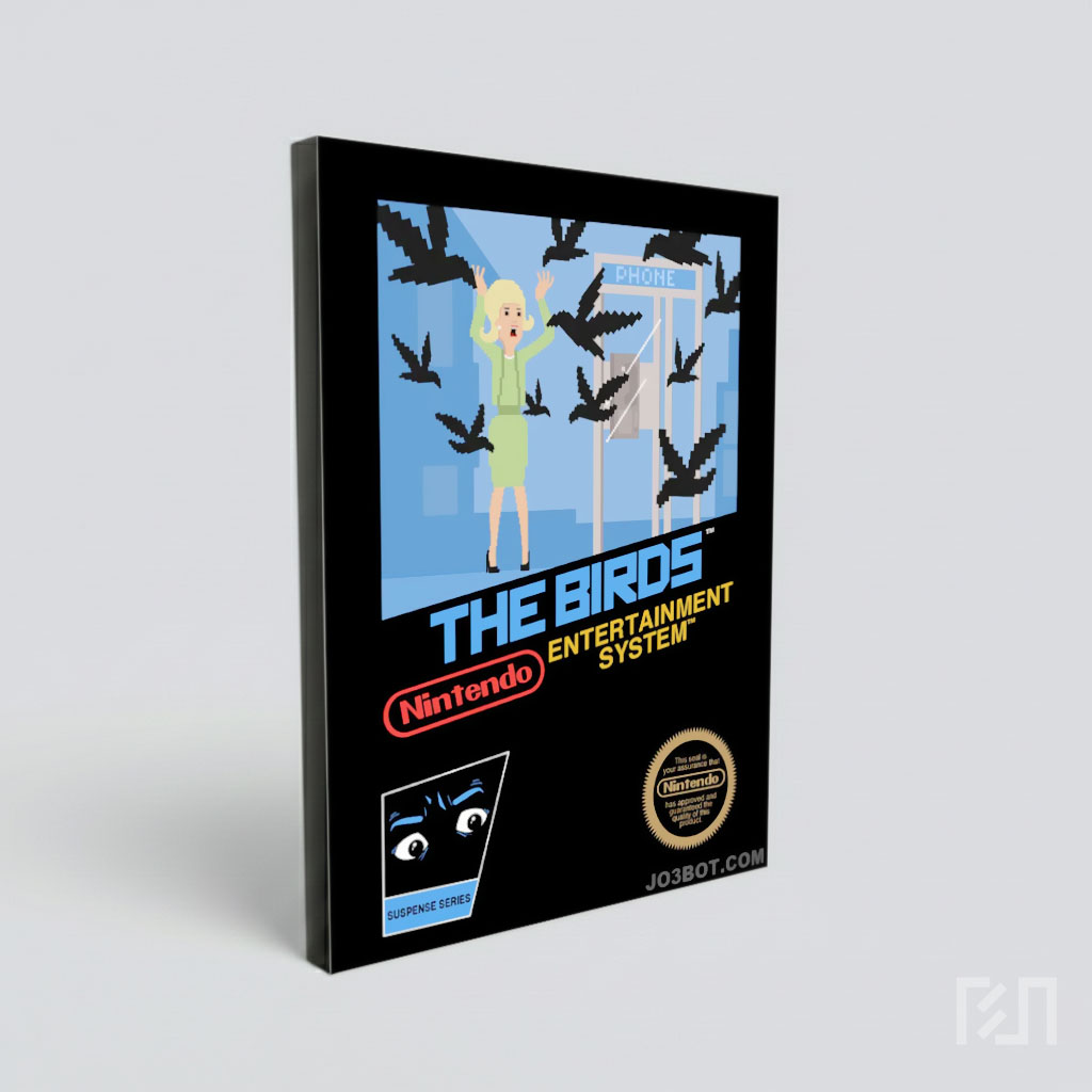 Poster Seni Piksel Film The Birds Nintendo