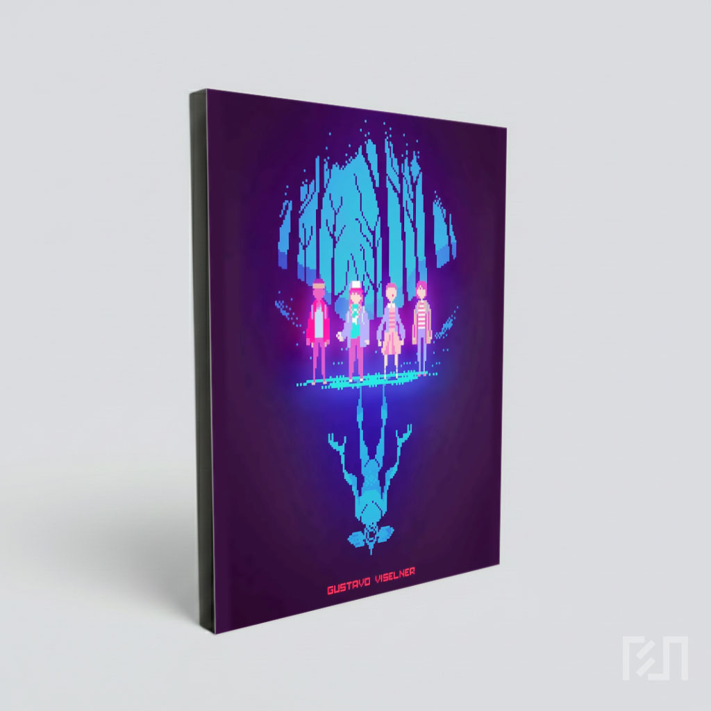 Poster Seni Pixel Art Serial Stranger Things