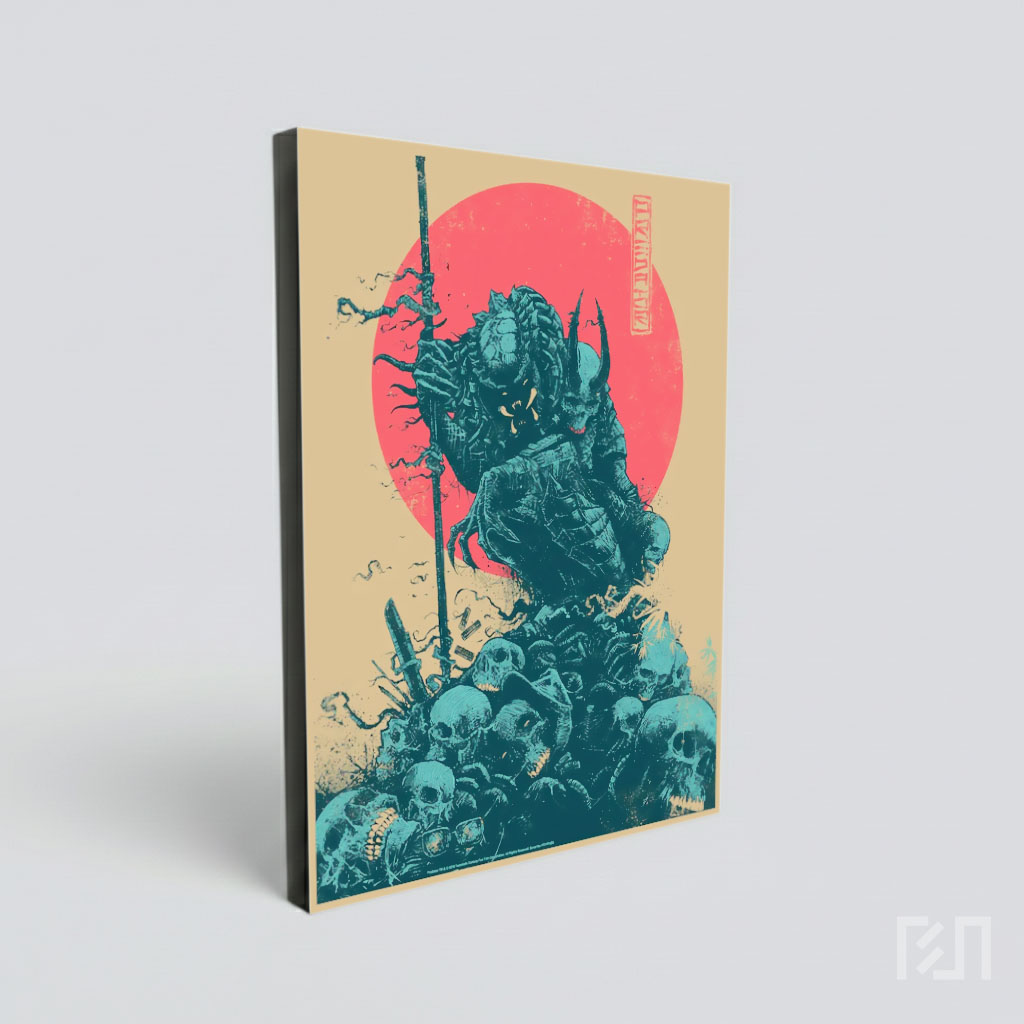 Poster Seni Predator Bergaya Jepang
