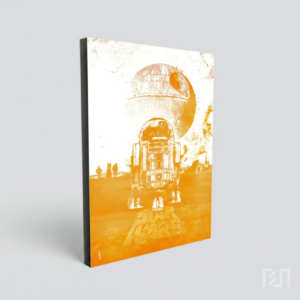 Poster Seni R2-D2 Star Wars Oranye
