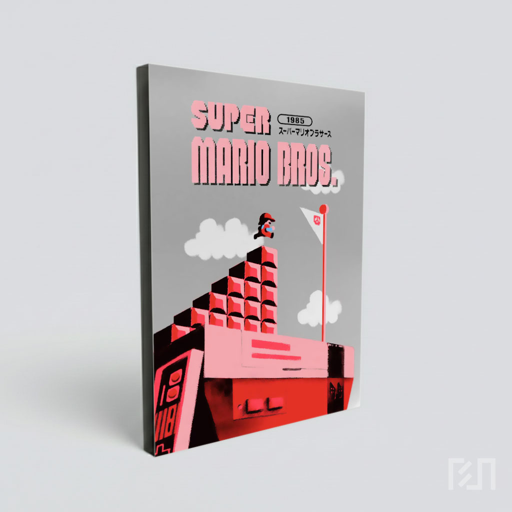 Poster Seni Retro Mario Bros.