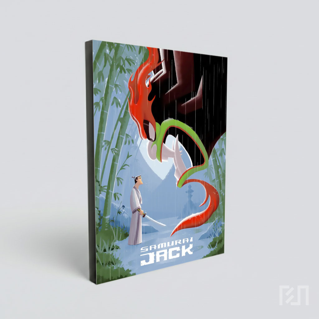 Poster Seni Samurai Jack dan Aku
