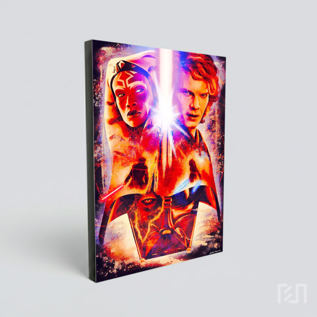 Poster Seni Star Wars dengan Karakter Ikonik