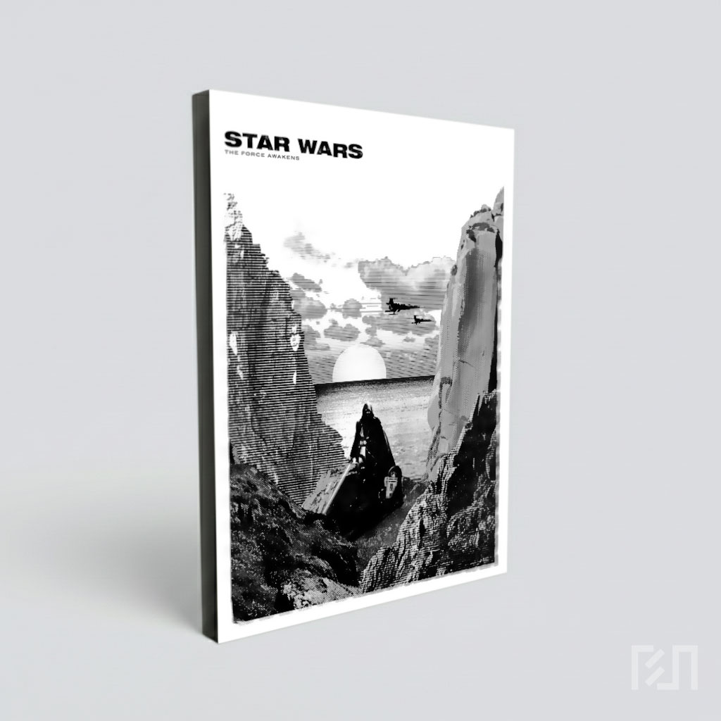 Poster Seni Star Wars Hitam Putih