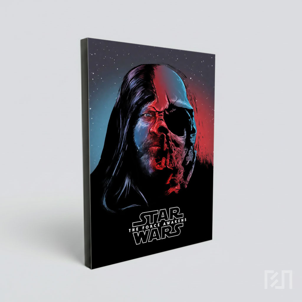 Poster Seni Star Wars: Luke Skywalker dan Darth Vader
