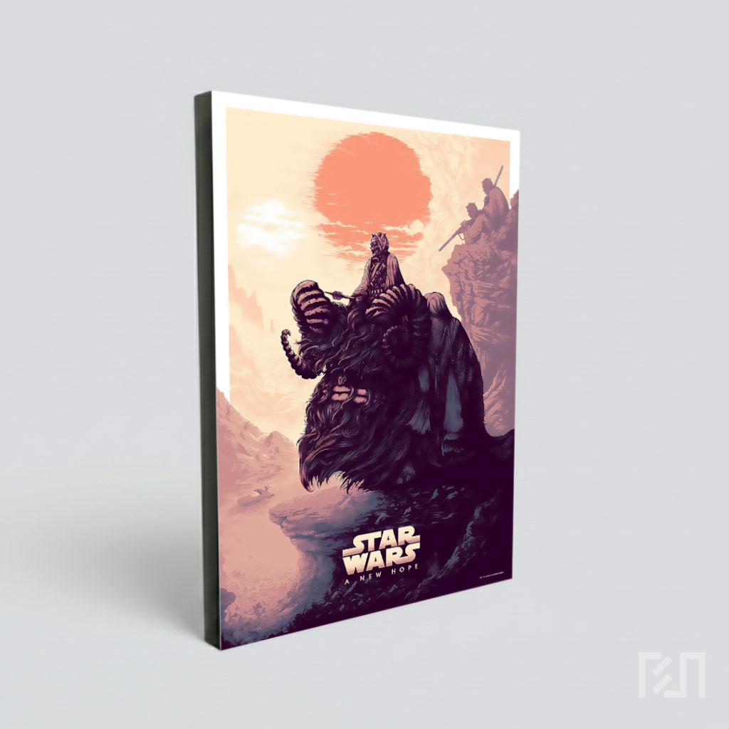 Poster Seni Star Wars Tusken Raider dan Bantha