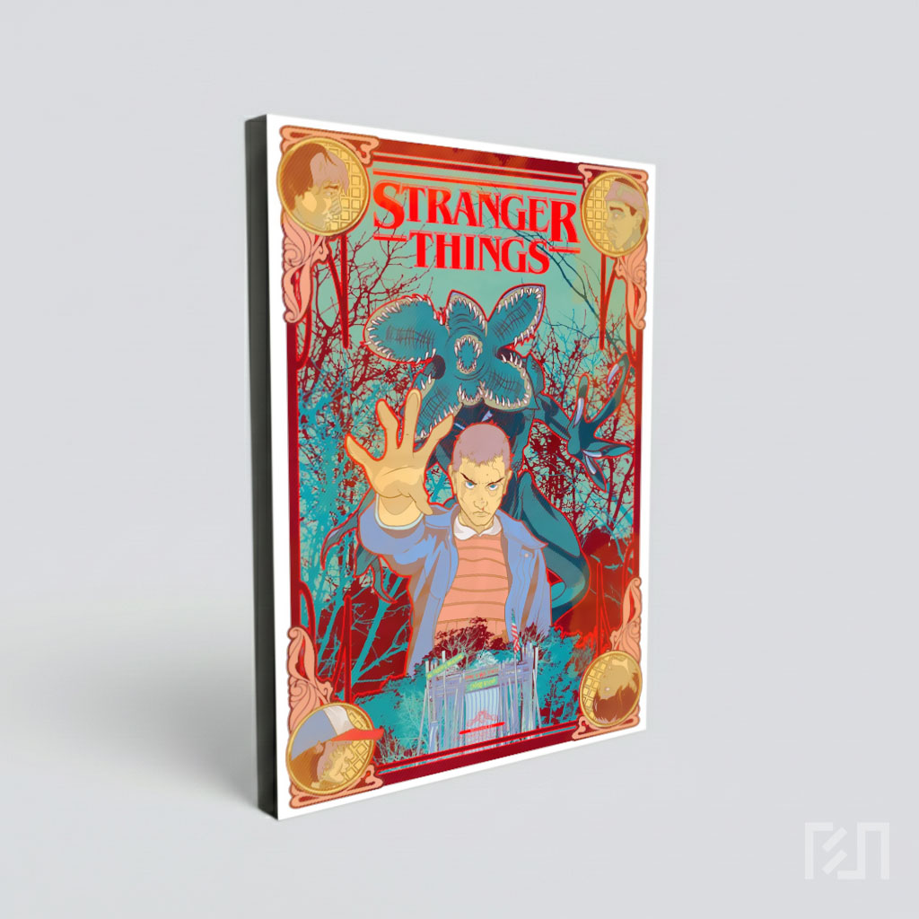 Poster Seni Stranger Things Eleven dan Demogorgon