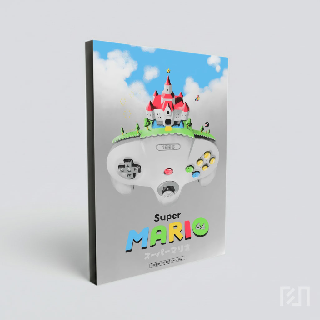 Poster Seni Super Mario 64 Retro