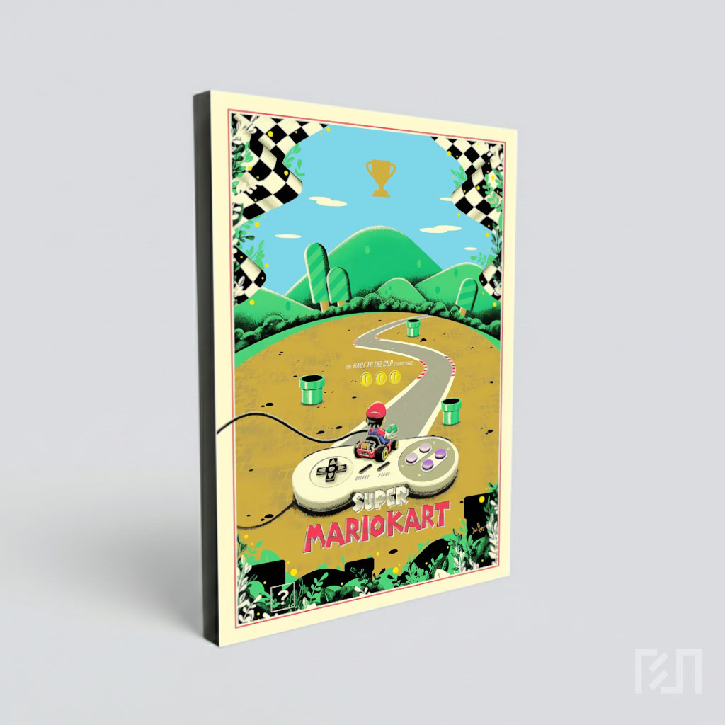 Poster Seni Super Mario Kart Retro