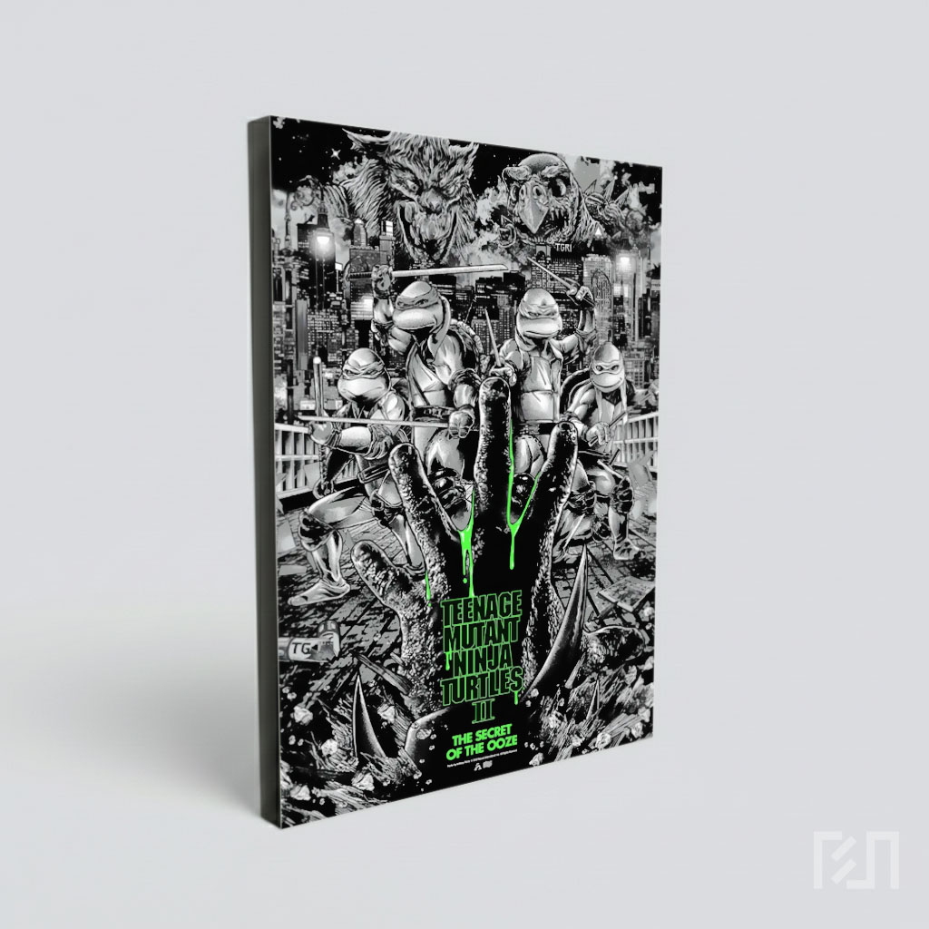 Poster Seni Teenage Mutant Ninja Turtles Hitam Putih