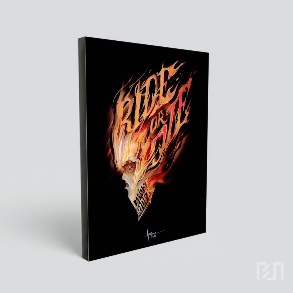 Poster Seni Tengkorak Api Ghost Rider