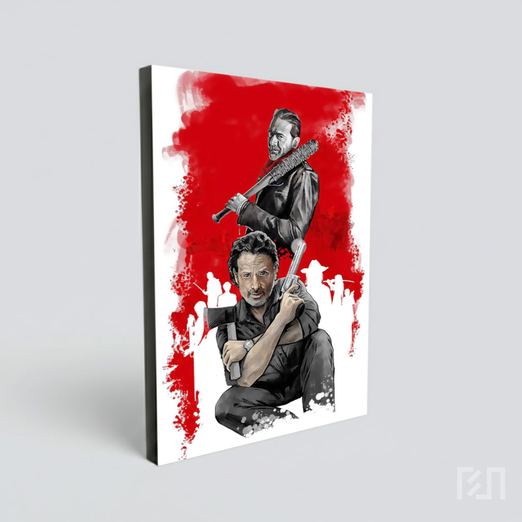 Poster Seni The Walking Dead: Rick Grimes dan Negan