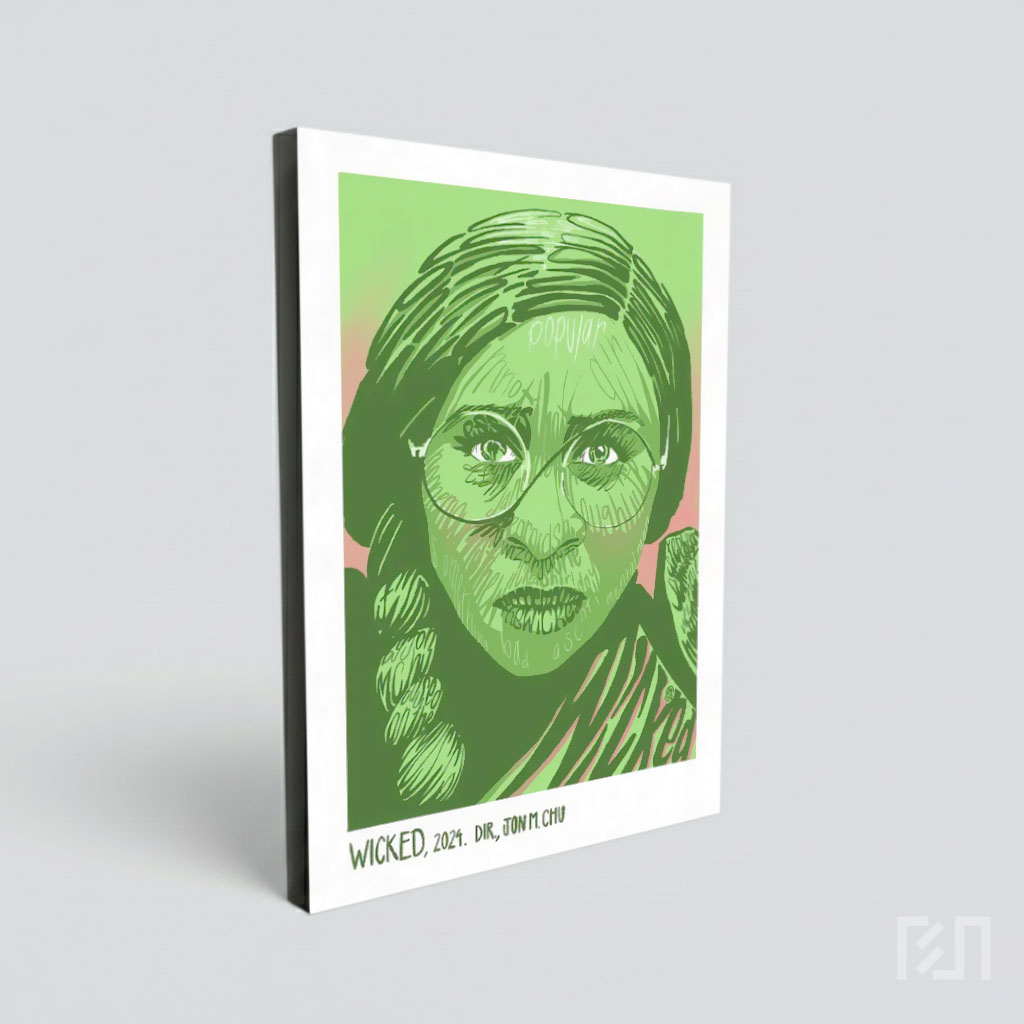 Poster Seni Tipografi Elphaba Wicked