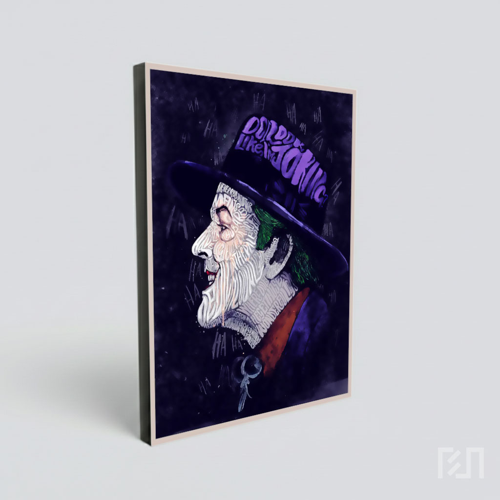Poster Seni Tipografi Joker DC Comics