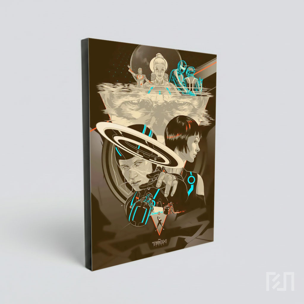 Poster Seni Tron Legacy dengan Sam Flynn dan Quorra