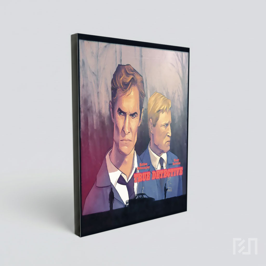 Poster Seni True Detective Rust Cohle dan Marty Hart