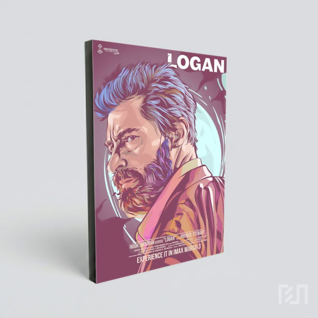 Poster Seni Vektor Hugh Jackman sebagai Logan