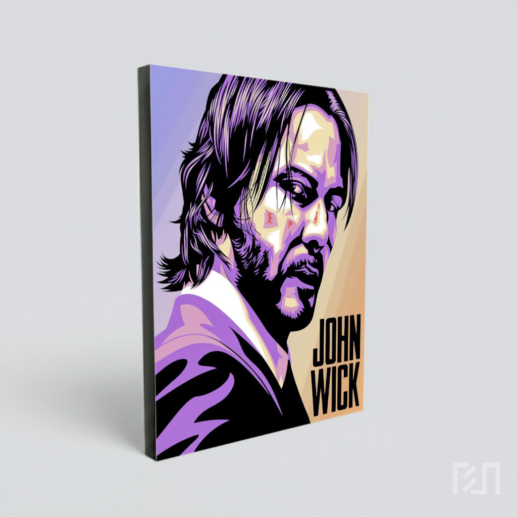 Poster Seni Vektor John Wick Ungu