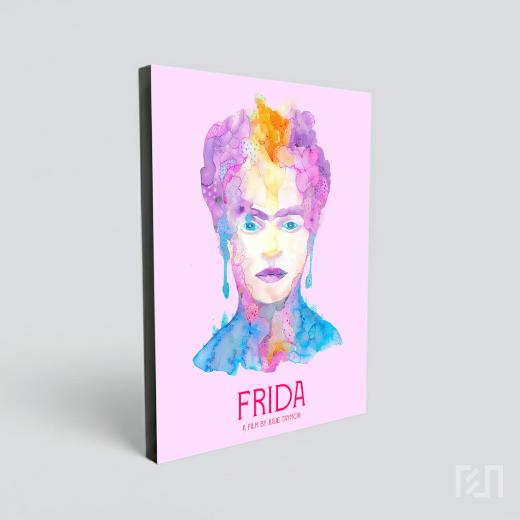 Poster Seni Wajah Frida Kahlo Penuh Warna