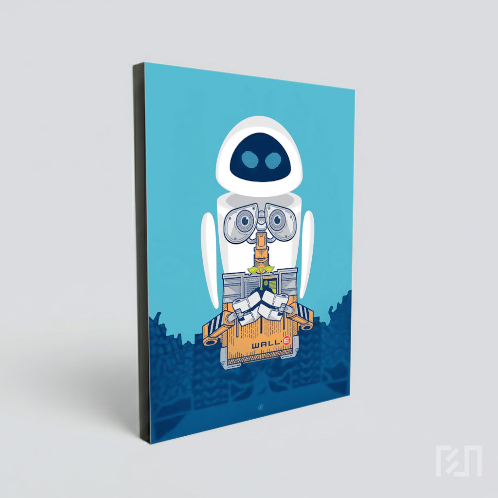 Poster Seni Wall-E dan EVE dari Pixar