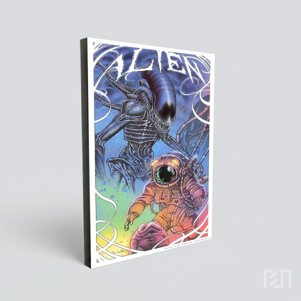 Poster Seni Xenomorph Alien dan Astronot