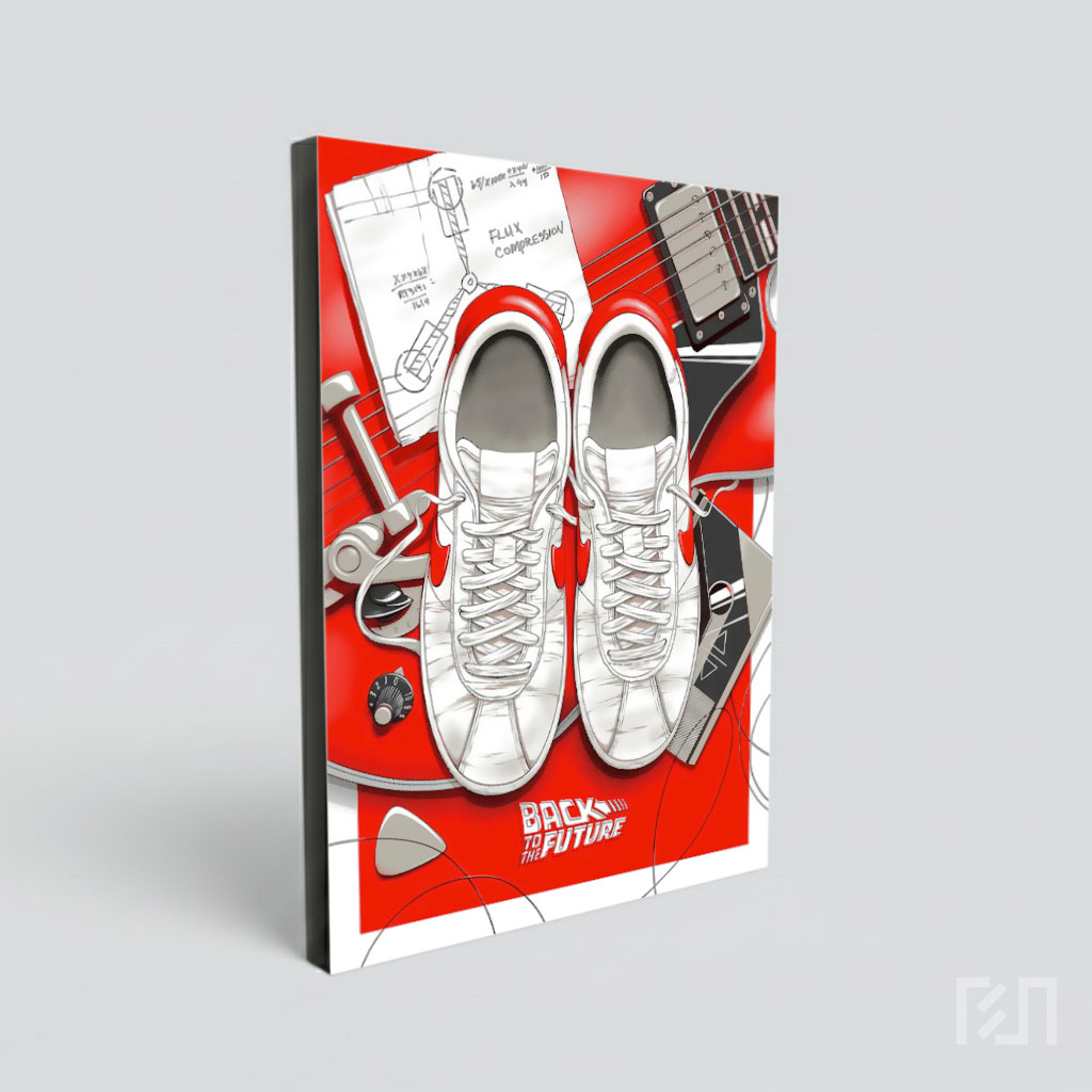 Poster Sepatu Sneaker Gaya Retro