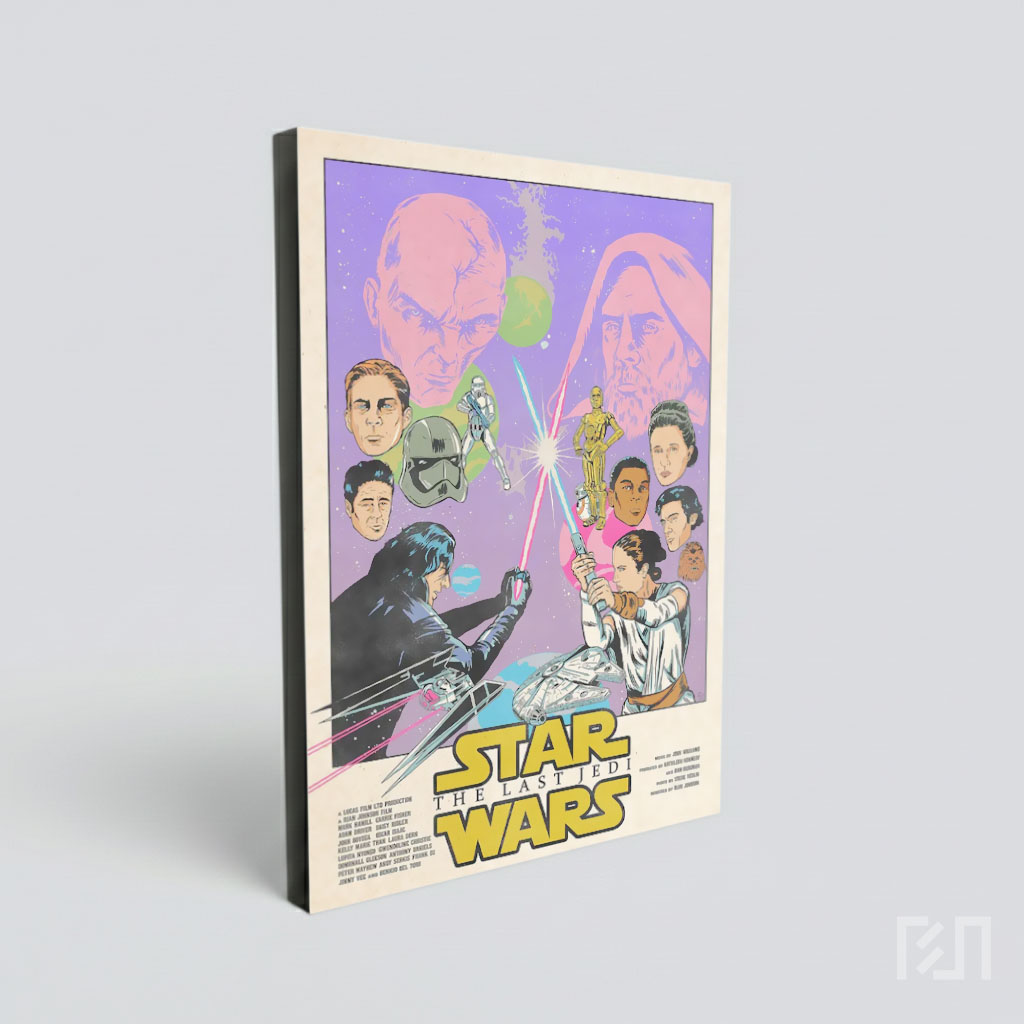 Poster Star Wars Gaya Komik Retro