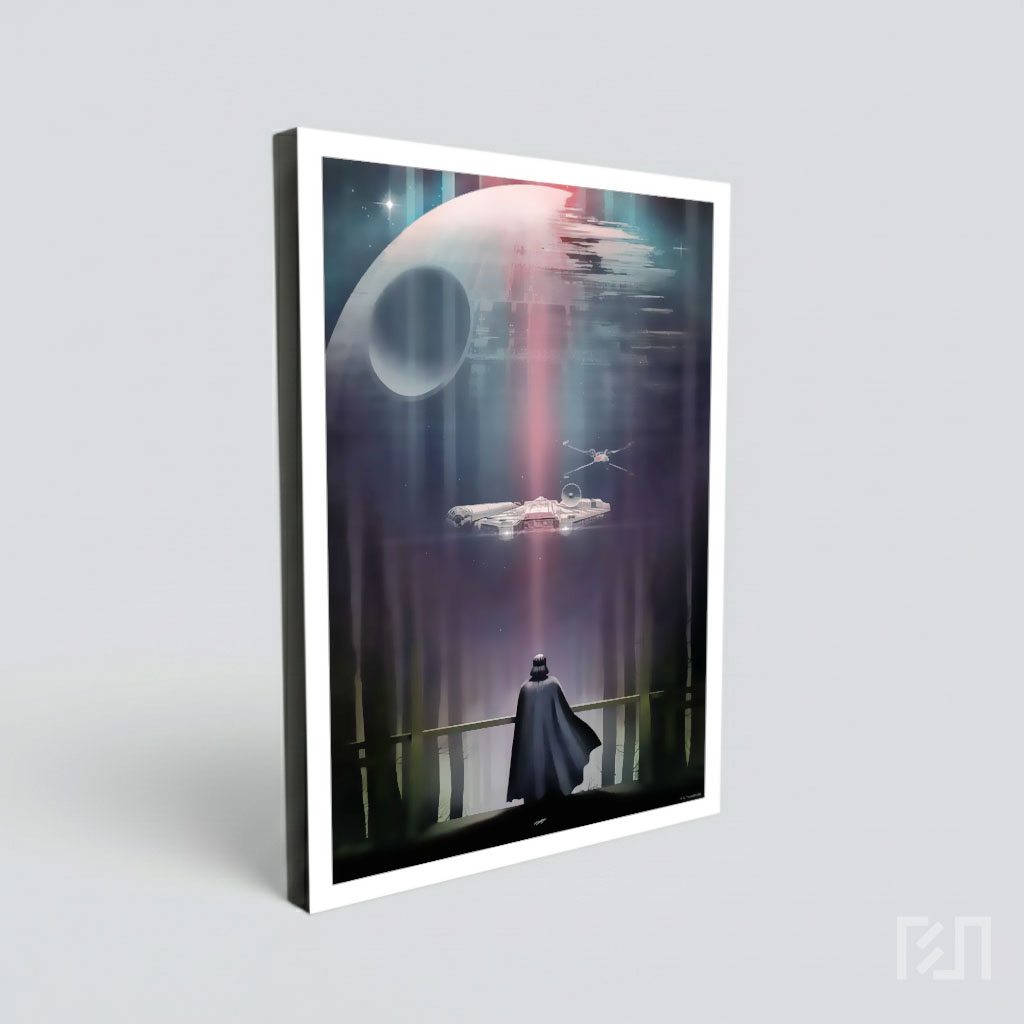 Poster Star Wars Menampilkan Darth Vader dan Death Star